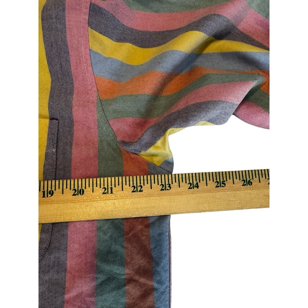 J.Crew Mens M Multi Color Stripe Cotton Oxford Button Down Shirt Long Sleeve - Picture 12 of 16